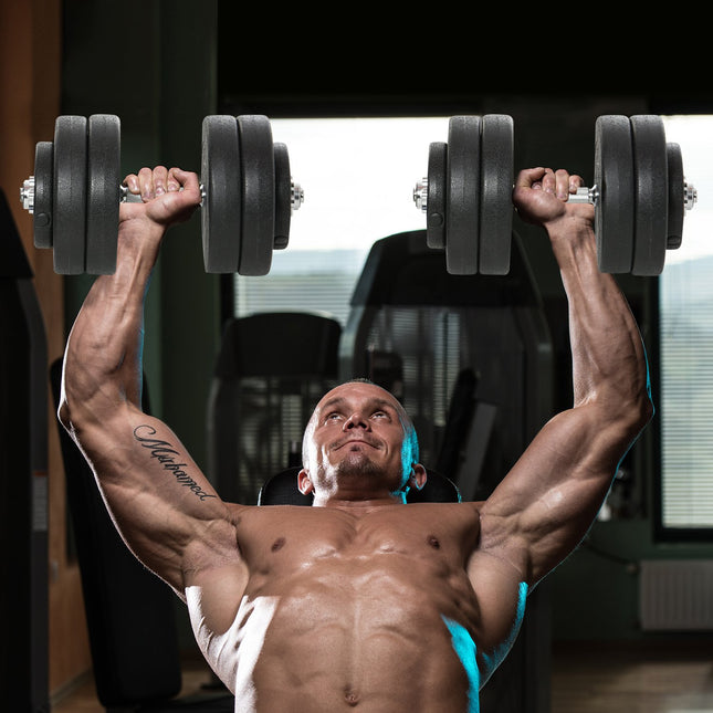 50 kg Dumbbell set, adjustable steel weights, black
