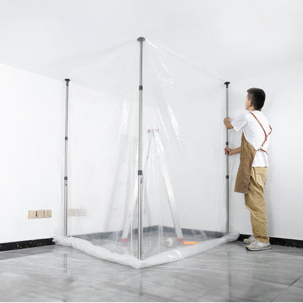 Dust Barrier Poles Set, 4 Telescoping 12 Ft, 32.8x13.1 Ft Film
