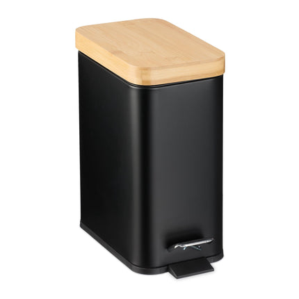 Dustbin for bathroom 5 liters with bamboo lid