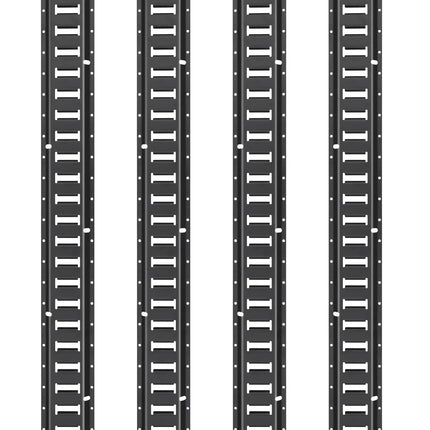 E-Track Tie-Down Rail Kit, 30-Piece 5 ft Steel Rails, O-Rings