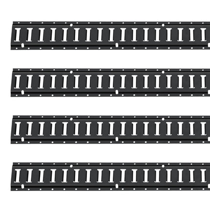 E-Track Tie-Down Rail Kit, 30-Piece 5 ft Steel Rails, O-Rings