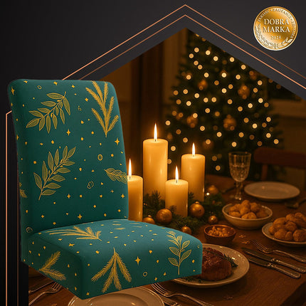 Elastic Christmas Chair Covers, Green, Set of 6