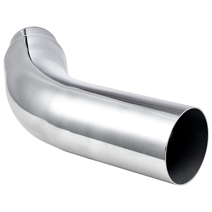 Elbow Exhaust Tip, 4 In Inlet 5 In Outlet, Chrome Clamp