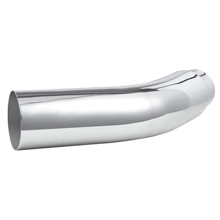 Elbow Exhaust Tip, 4 In Inlet 5 In Outlet, Chrome Clamp