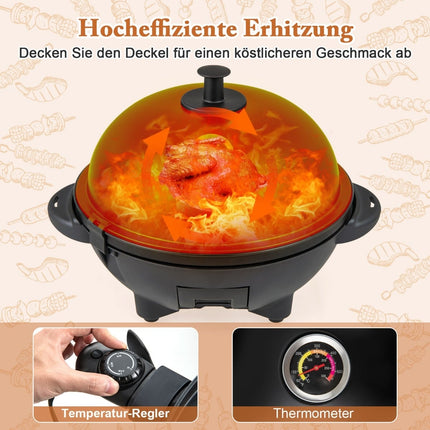 Electric BBQ Grill – 1200W, Dual-Zone, Non-Stick Plate