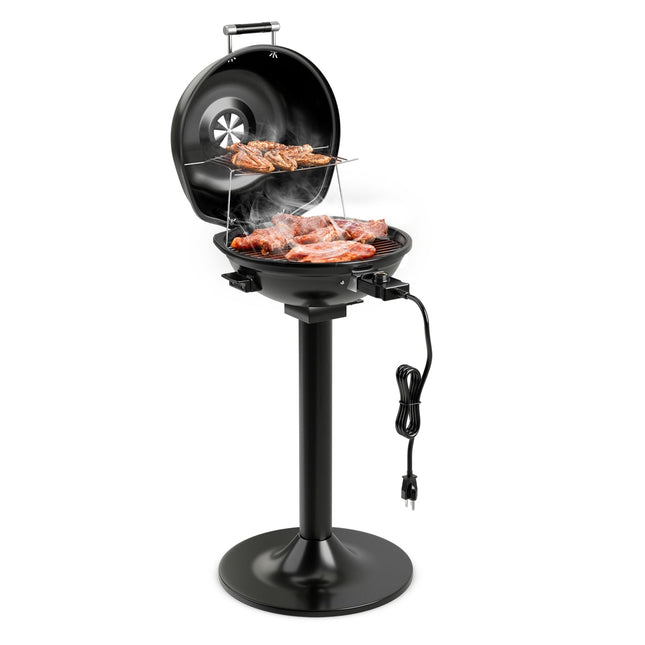 Electric BBQ Grill with Removable Non-Stick Rack, Black