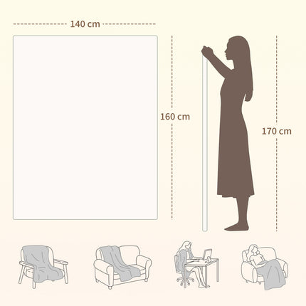 Electric Blanket, Dual Zone, 160x140 cm, 5 Heat Levels, Timer