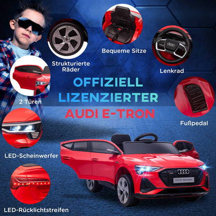 Electric car for children with remote control, seat belt, music - red