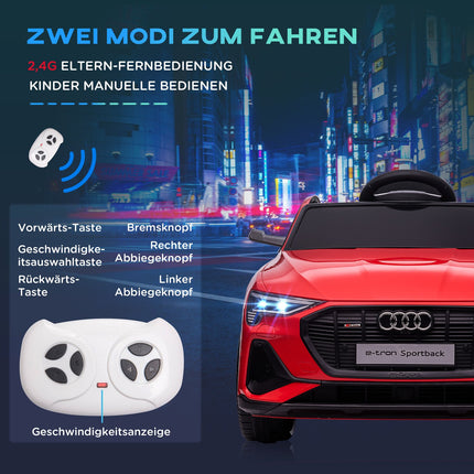 Electric car for children with remote control, seat belt, music - red