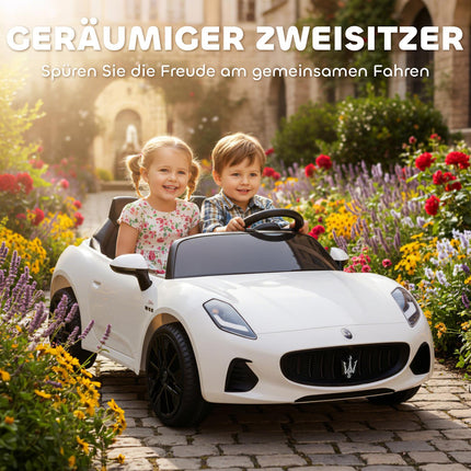 Electric Car for Kids, 2-Seater, 12V, Remote, LED, White