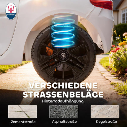 Electric Car for Kids, 2-Seater, 12V, Remote, LED, White