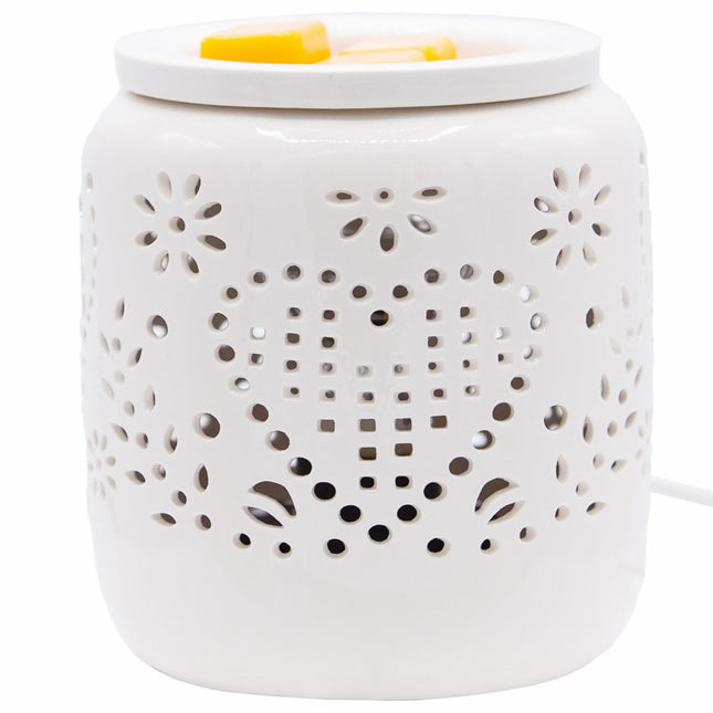 Electric Ceramic Fragrance Lamp – Heart Pattern, Safe & Stylish