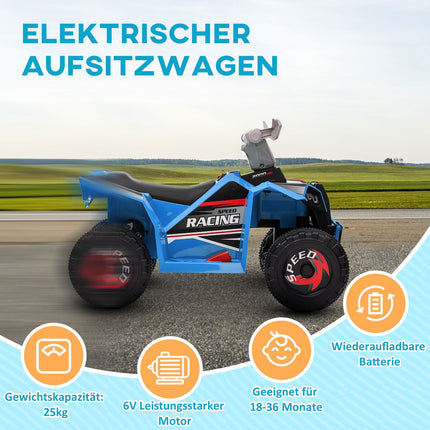 Children's electric quad bike with forward and reverse, 6V, 2.5 km/h, 1.5-3 years