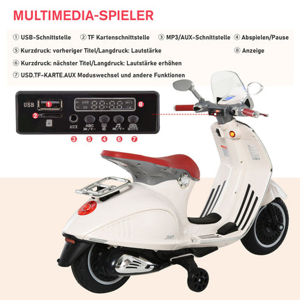 Electric children's motorcycle with MP3 and lights, 3-6 years