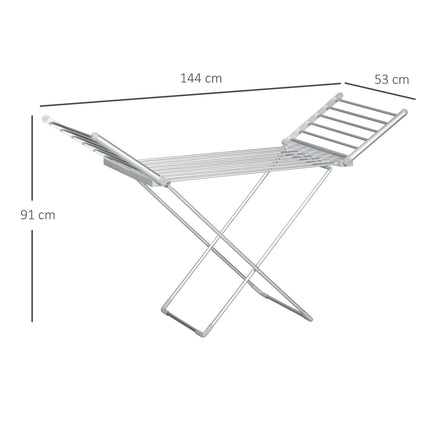 Heated Collapsible Clothes Airer - Adjustable Temperature, Aluminum