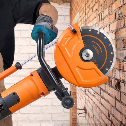 Electric Concrete Saw, 9 in Blade, Wet Dry, 3.5 in Depth