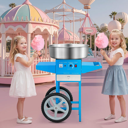 Electric Cotton Candy Machine with Cart, 1000W, 52cm Bowl