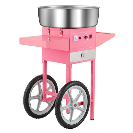 Electric Cotton Candy Machine with Cart, 1000W, Pink