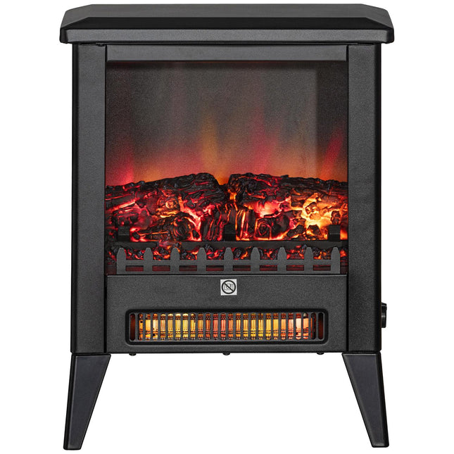 Electric fireplace heater, 1800W, LED Flame, Low noise
