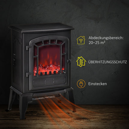 Electric Fireplace Heater, 2 Heat Settings, 20-25m² Coverage