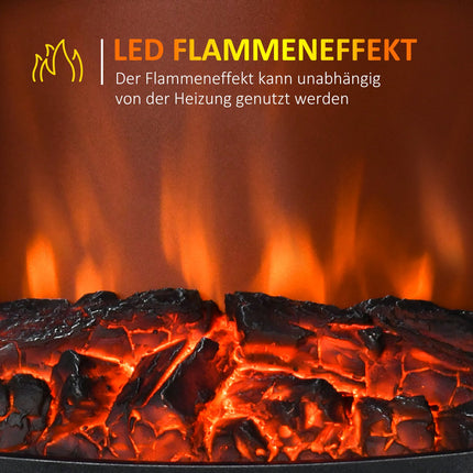 Electric Fireplace Heater, 900W/1800W, 3-Sided View