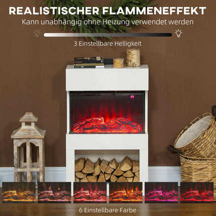 Electric Fireplace Heater, Adjustable Flames, 1000/2000W