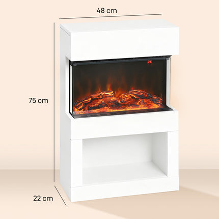 Electric Fireplace Heater, Adjustable Flames, 1000/2000W