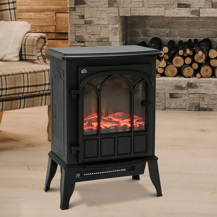 Electric fireplace, 2000W, LED flame, Low noise, Metal safety