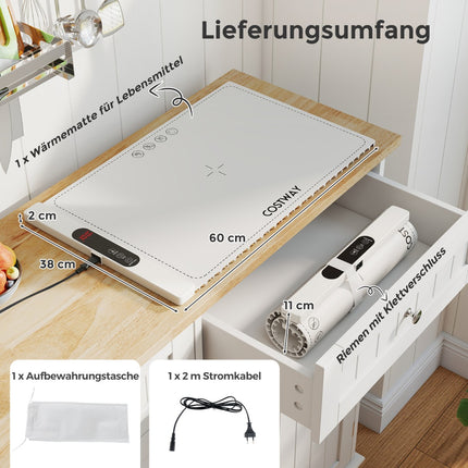 Electric Food Warming Mat, Silicone, 6 Temp Settings