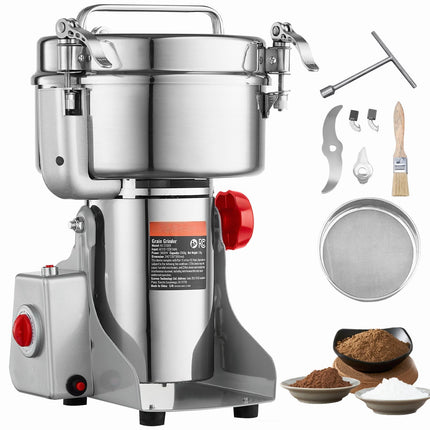 Electric Grain Mill Grinder, 2000g 3400W Swing Type