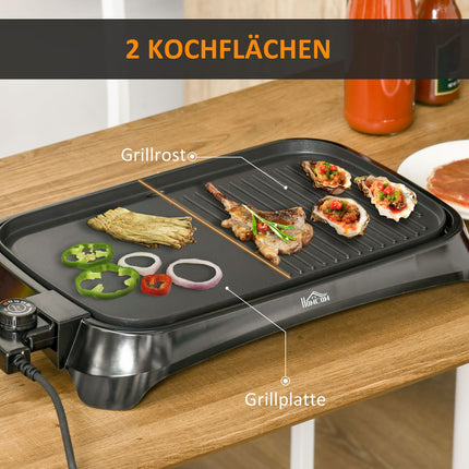 Electric grill, non-stick plate, adjustable thermostat, 1600W