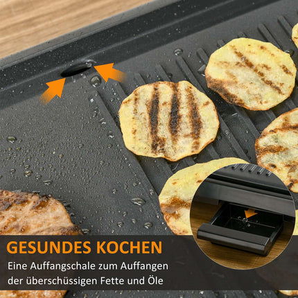 Electric grill, non-stick plate, adjustable thermostat, 1600W