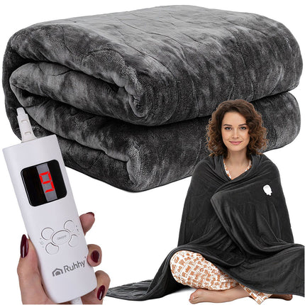 Electric Heated Blanket Mat, 180x130cm, 6 Modes, Remote