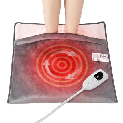 Electric Heated Foot Warmer, Flannel, Timer, 6 Heat Levels