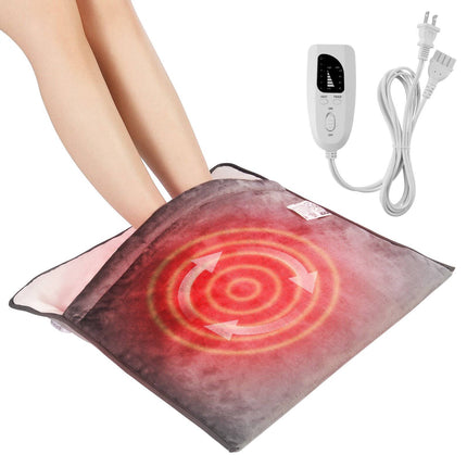 Electric Heated Foot Warmer, Flannel, Timer, 6 Heat Levels