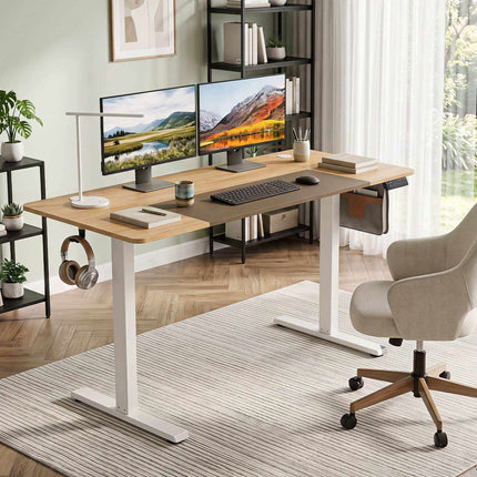 Electric Height-Adjustable Desk, 140x60 cm, LED Control