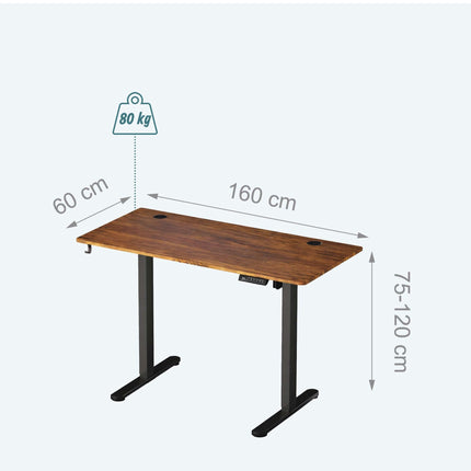 Electric Height Adjustable Desk – Wood-Effect Top, Memory