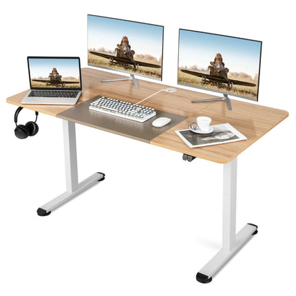 Electric Height-Adjustable Standing Desk, 140x70 cm, Oak