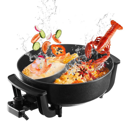 Electric Hot Pot 5L With Divider, 1360W Temp Control