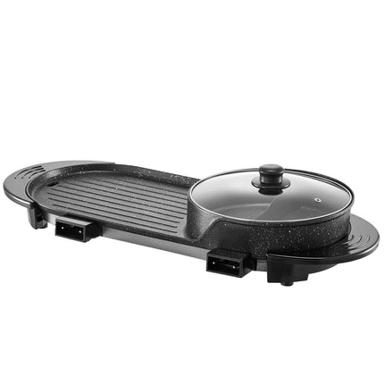 Electric Hot Pot Grill Combo, 2200W, Dual Temp Control