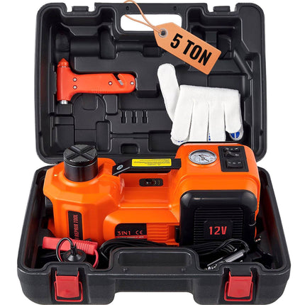 Electric Hydraulic Car Jack 5 Ton, 12V Tire Inflator