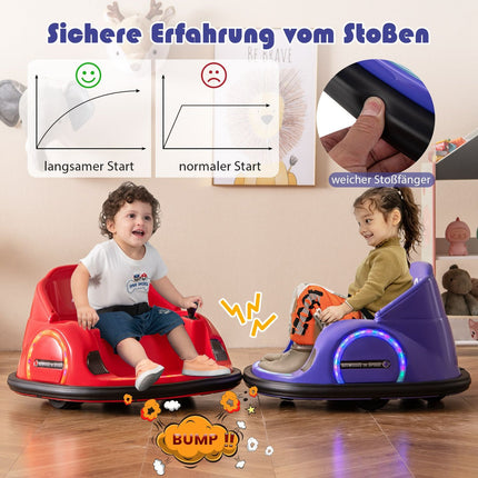 Electric Kids Bumper Car with LED Lights, Purple