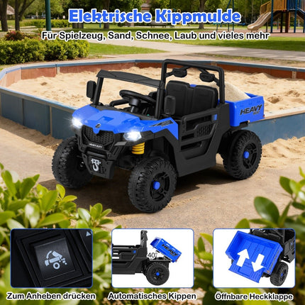 Electric Kids Ride-On Truck with Remote, 12V, Blue