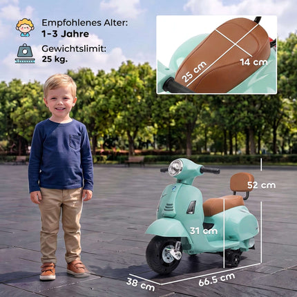 Electric Kids Ride-On Vespa – Green, 18-36 Months
