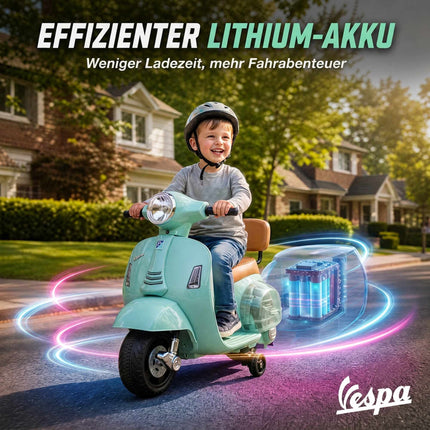 Electric Kids Ride-On Vespa – Green, 18-36 Months