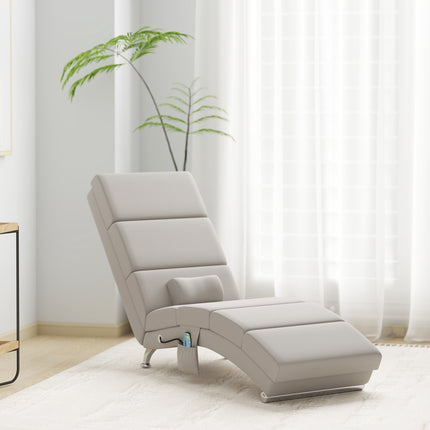Electric Massage Recliner Chair, Cream White, Heat & Vibration