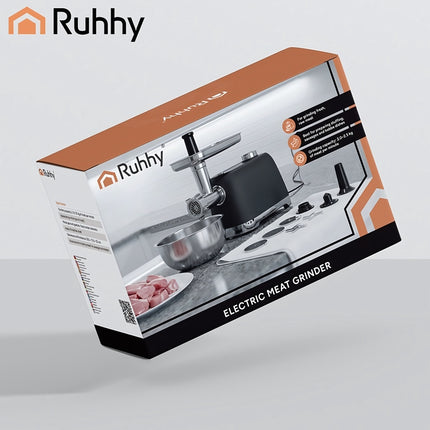 Electric Meat Grinder 2400W with Reverse Function, 3 Stainless Steel Sieves