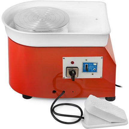 Koło garncarskie elektryczne 25 cm, 280 W, pedał nożny, zestaw narzędzi