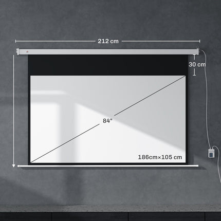 Electric Projector Screen 120 Inch 16:9, Remote, White