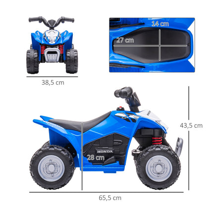 Electric quad bike for children with LED and horn, metallic blue